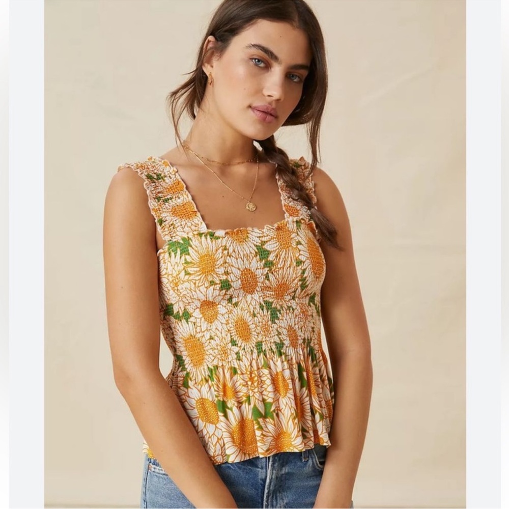 Anthro Sunflower Tank
